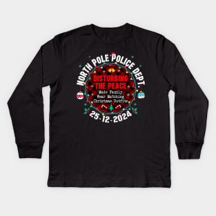 North Pole Police Dept Made Family wear matching Christmas Kids Long Sleeve T-Shirt